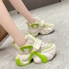 fashion Women Platform Casual Breathable Mesh Shoes 2024 New Summer Chunky Sneakers 7CM Wedge Hidden Heels Woman Hollow Leisure Shoes