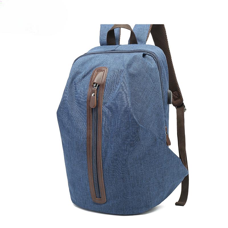 

Нейлоновый рюкзак с USB-зарядкой для мужчин и женщин, школьный ранец для студентов, японская и южнокорейская сумка для компьютера синий