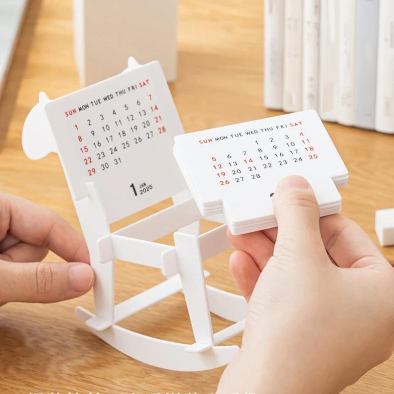 Creative Wooden Horse Desk Calendars 2025 Year Funny Assembled DIY Table Calendar Home Office Desktop Ornament Decoration Gifts