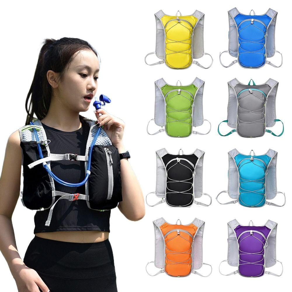 Reflective Running Vest Breathable Running Bag Running Water Bottle Storage Vest  for Outdoors