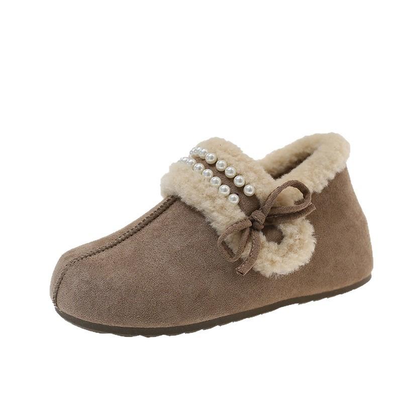 Retro Height-increasing Shoes for Women, New Fleece One-foot Cotton Shoes