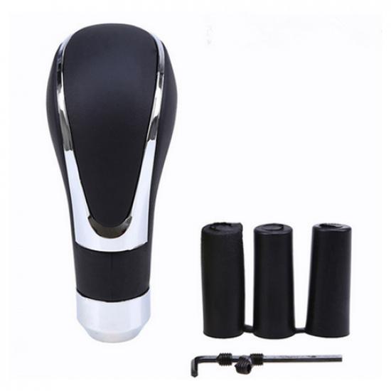 Accessory Black Leather Automatic Manual Car Gear Shift Knob Shifter Lever Kit