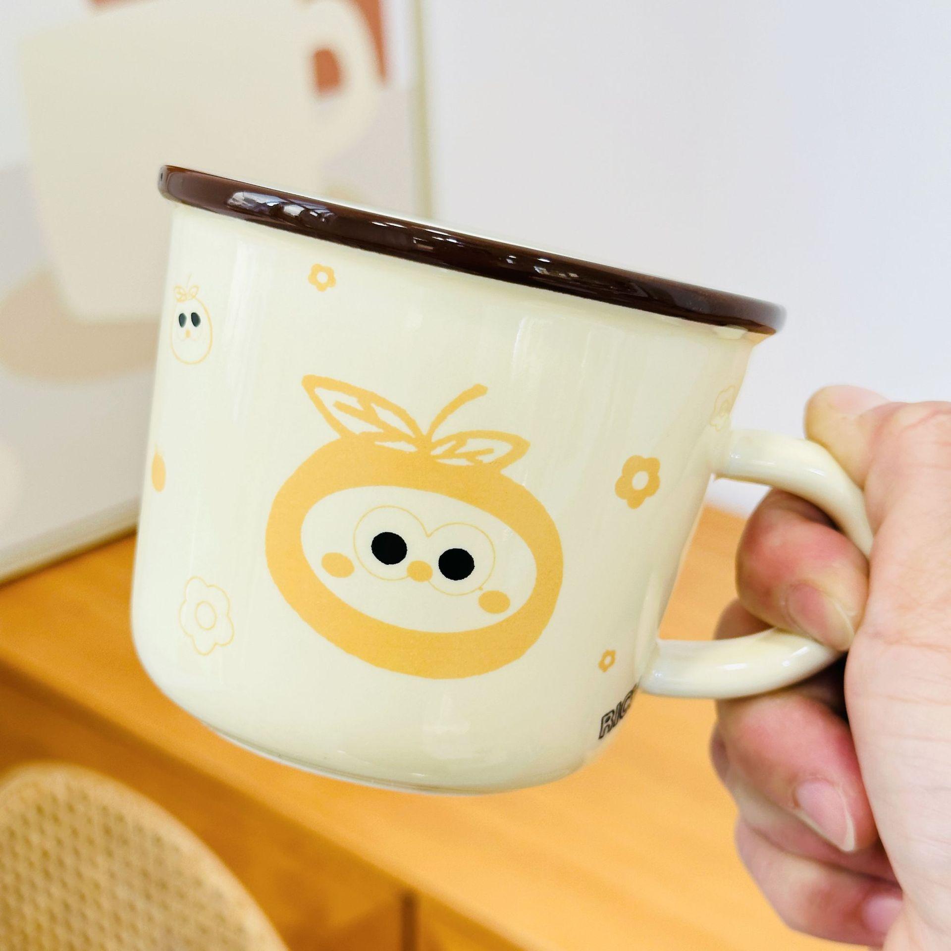 

Бытовой набор Маленький подарок Керамическая чашка с ручкой Одинарная чашка Маленькая оранжевая подарочная коробка Сувенир на открытие Ручная для девочек 480ML