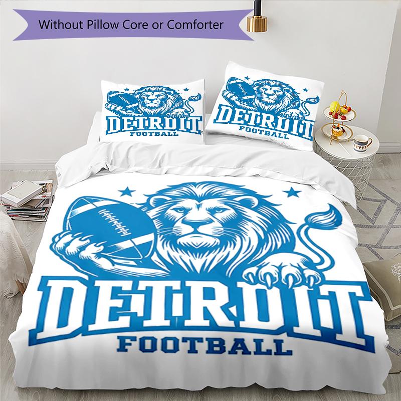 3pcs Football Team (14) Design Cover Set - HD Printed Bedding with 1 Cover and 2 Pillowcases - Perfect for Home and Dorm Decor