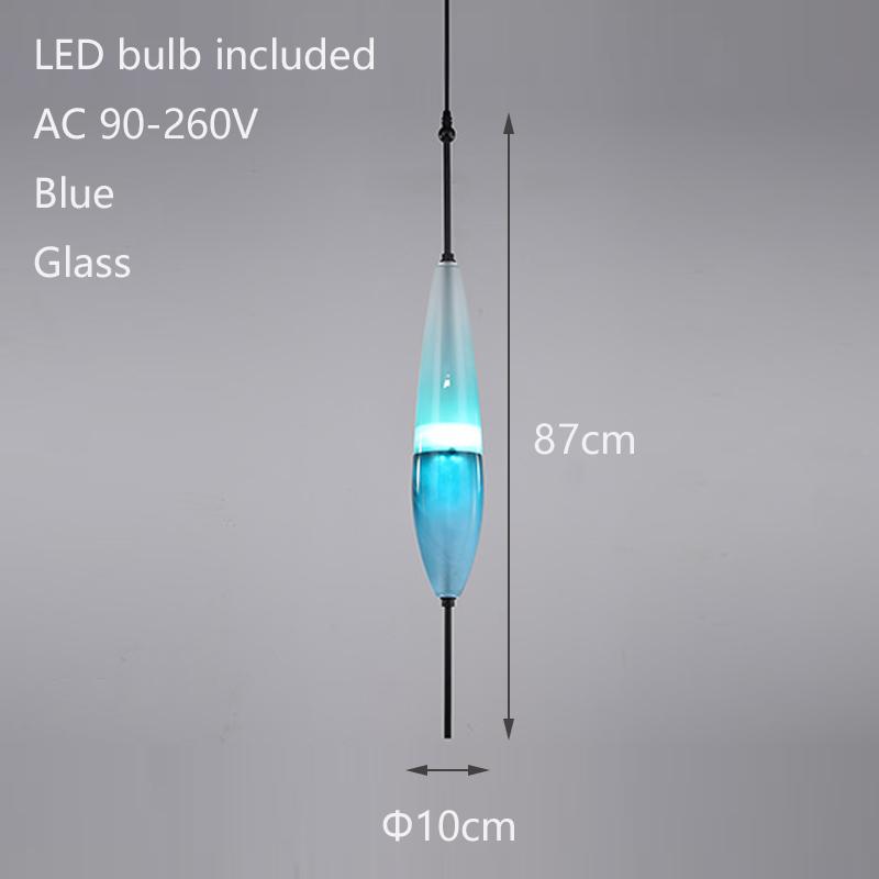 Nordic Creative Blue Glass Pendant Light Gradient Glass Pendant Light Hotel Lighting Bar Restaurant Decoration LED Lights
