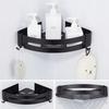 Metal corner bathroom shelf loft + shower hangers for cosmetics