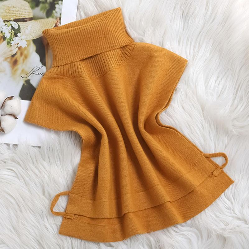 White Knitted Turtleneck Fake Collar Women Detachable Collars Winter False Collars Woman Black Removable Faux Col Half Shirt