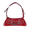 Advanced Handbag for Women, Retro Versatile, Crocodile Patterned Trapezoidal Chain Letter Armpit Bag, Single Shoulder Bag, Trendy