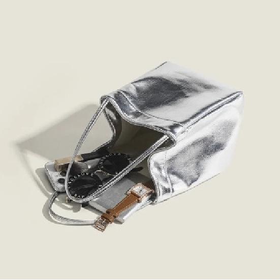 In Stock Bucket Bag High Gloss Dopamine Feel Handbag Trendy Dopamine Fashion Mirror Texture Handbag