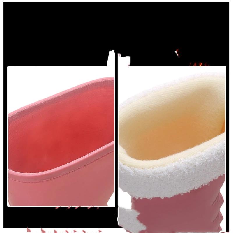 Női divattrend Kültéri csúszásmentes vízálló és gyapjú középtalpú esőcipő