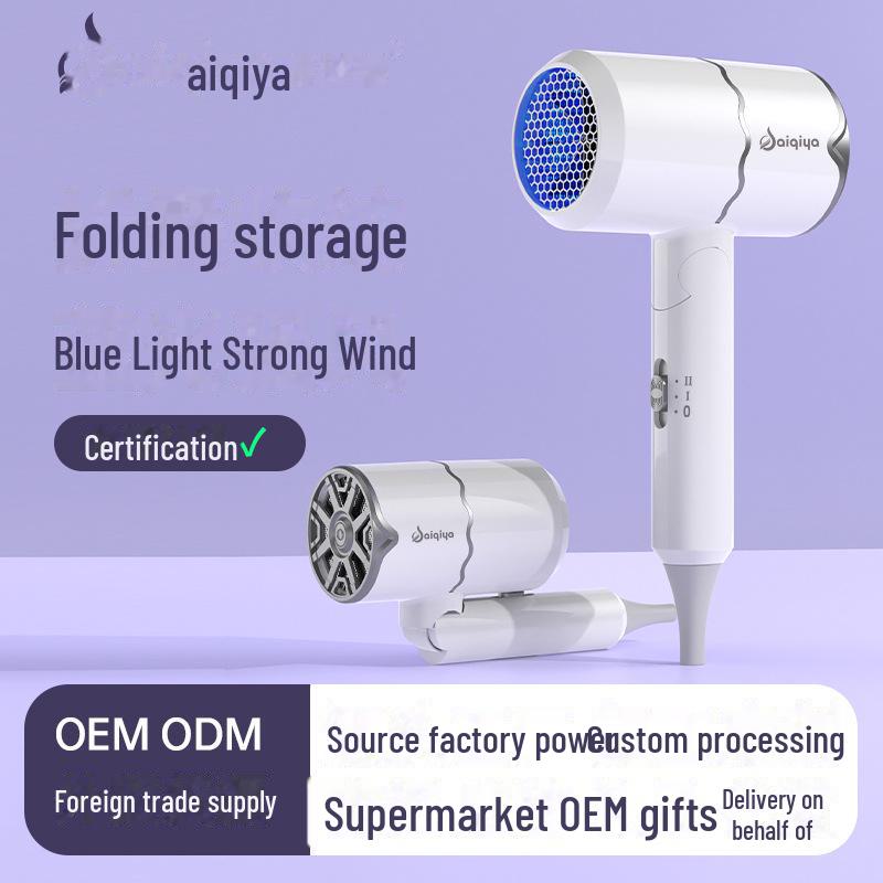 High-Power Folding Hair Dryer for Home and Salon Use