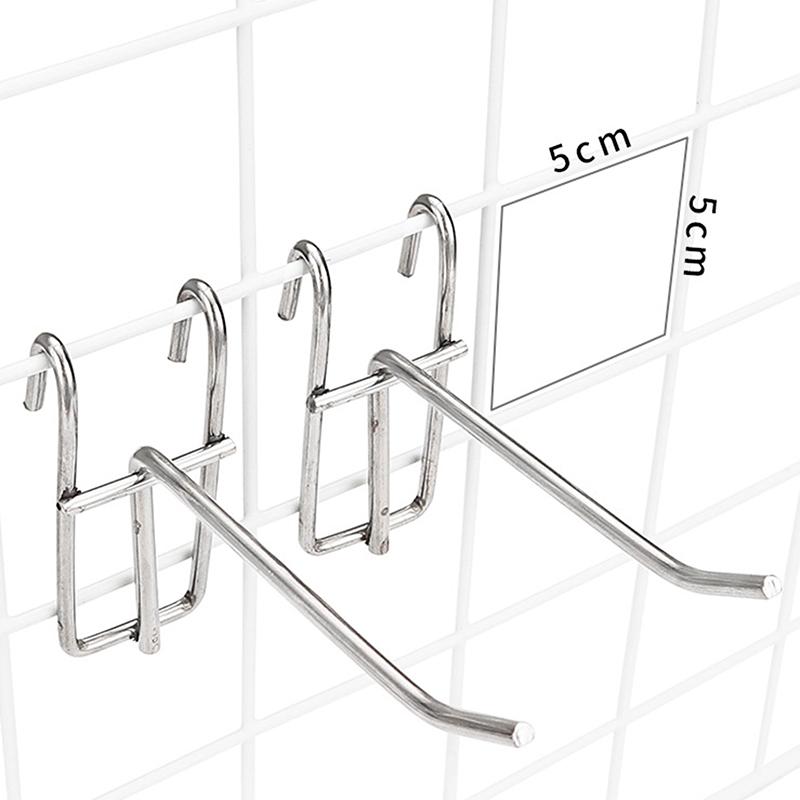 10Pcs 5-25Cm Screen Hooks Supermarket Stainless Steel Grid Hooks 3.2Mm Thickness Wire Mesh Hanging Hooks For Screen Grid