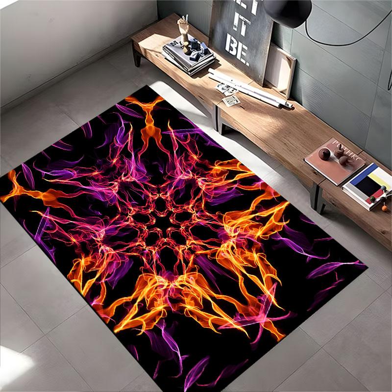 Colorful Abstract Flame Pattern suitable as a non-slip mat for the living room or bedroom sofa
