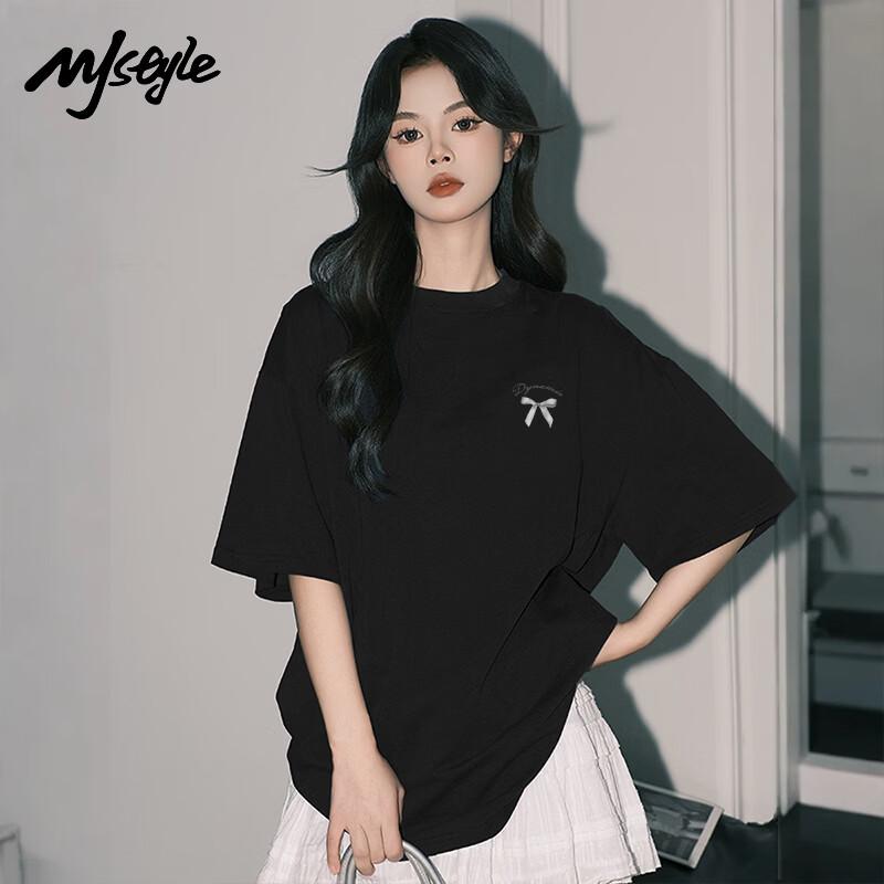 MJ STYLE Women s Pure Cotton Round Neck Short Sleeve T-shirt XL