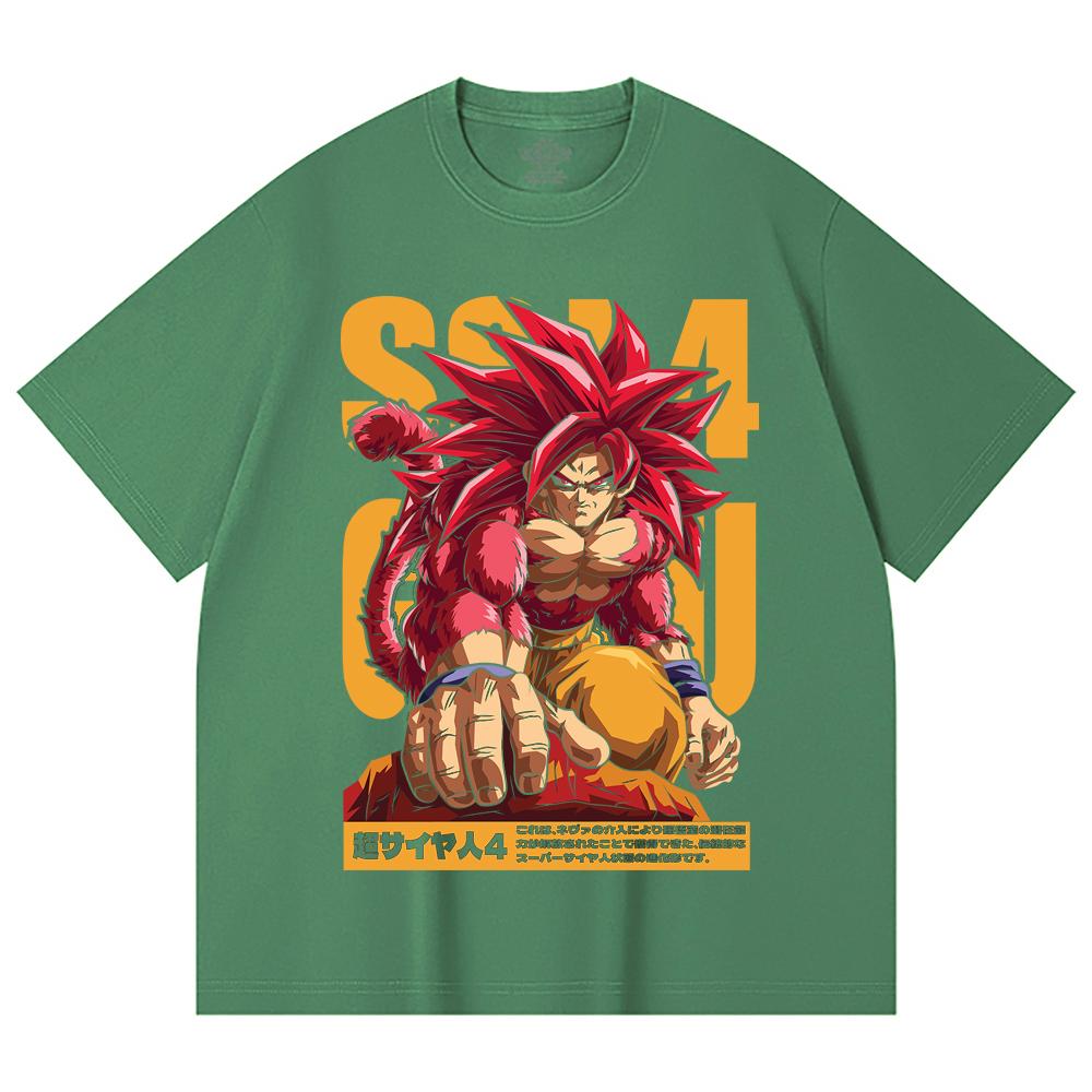 T-shirt unisex in cotone pesante 100% da 230 g/m² con stampa Dragon Ball V42 Goku SSJ4.