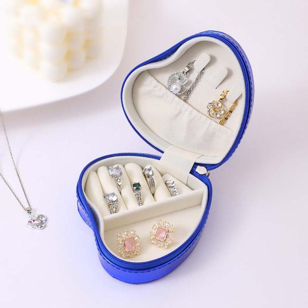 

Soft Lining Travel Jewelry Organizer Box Bracelet Carrying Case Perfect for Travel & Gifting синий