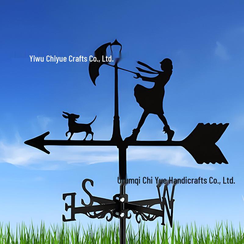 Weather Vane Ornament: Outdoor Wrought Iron Spray-Painted Roof Decoration Metal Craft
