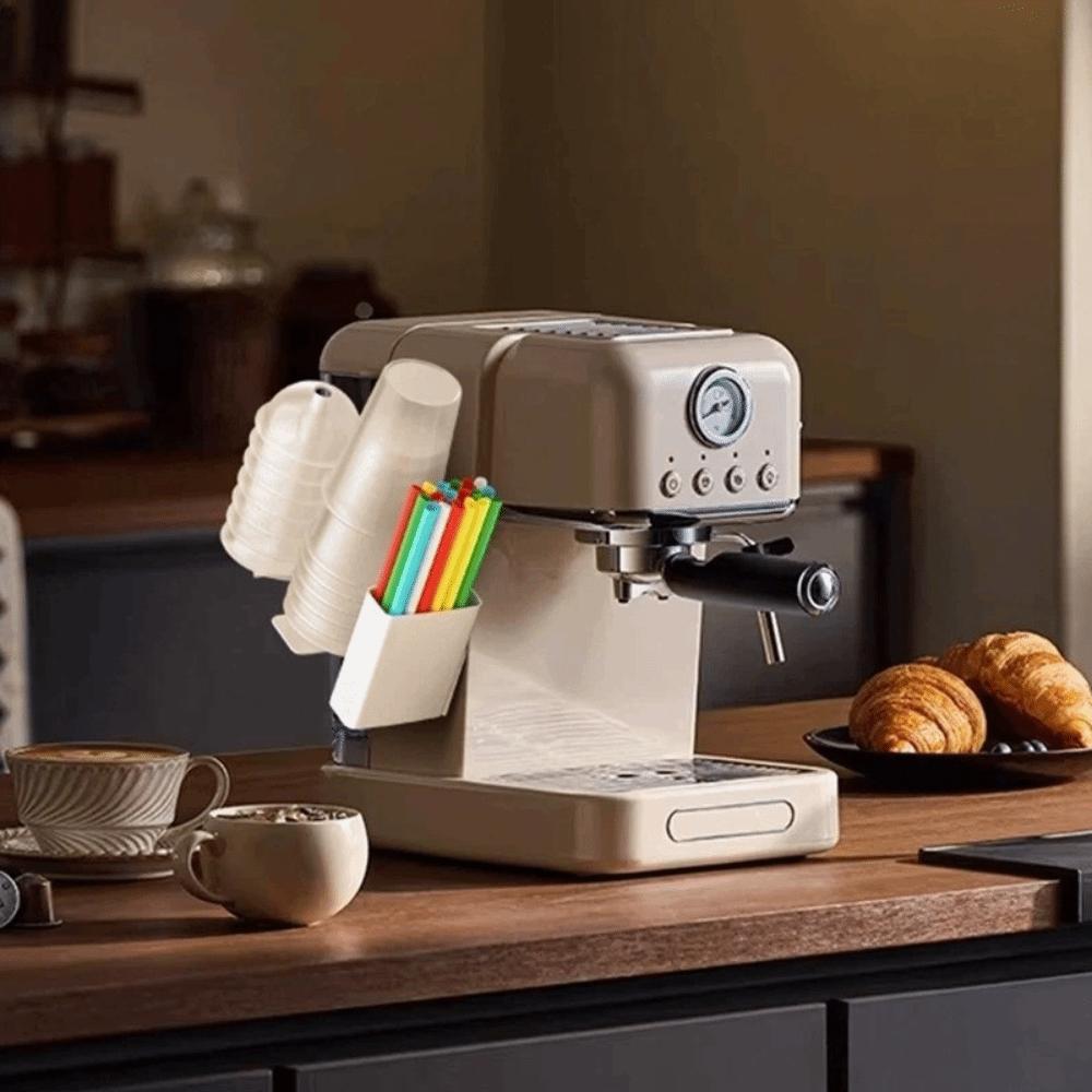 3-in-1 Kaffeemaschinen-Becherhalter mit Schlitzen für Strohhalme, Spender für Einwegbecher, Kaffeestation