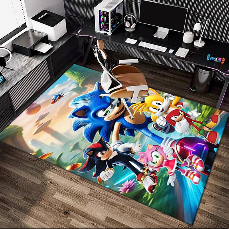 1pc SONIC Rug, Digital Printed Home Chair Sofa Mat, Durable Office Area Carpet, Beautiful Festival Decorations