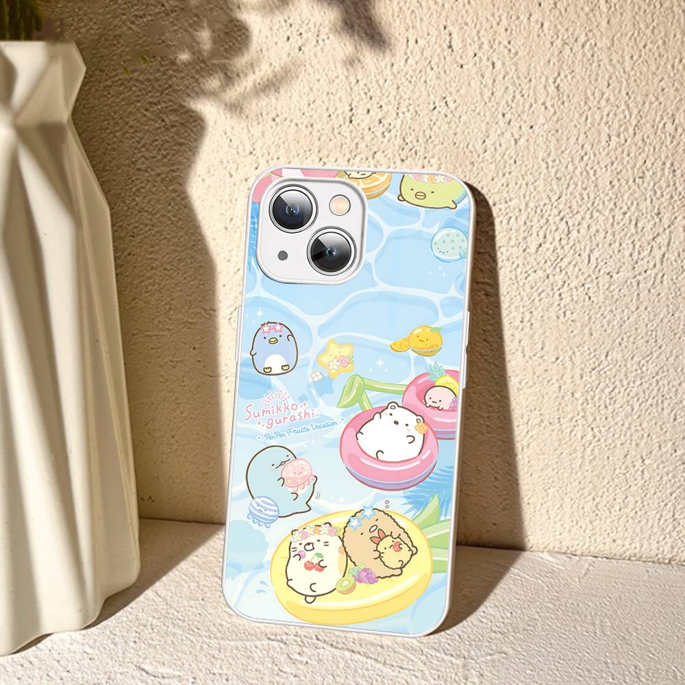 Cartoon S-sumikko Gurashi Tempered Glass For Iphone 14 13 12 11 Pro Mini XS MAX 14Plus X XS XR Cover