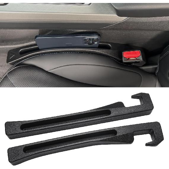 Car Seat Gap Filler Universal Fit Gap Filler Organizer Stop Things From Dropping For Car Trunk SUV, Black, Pack Of 2