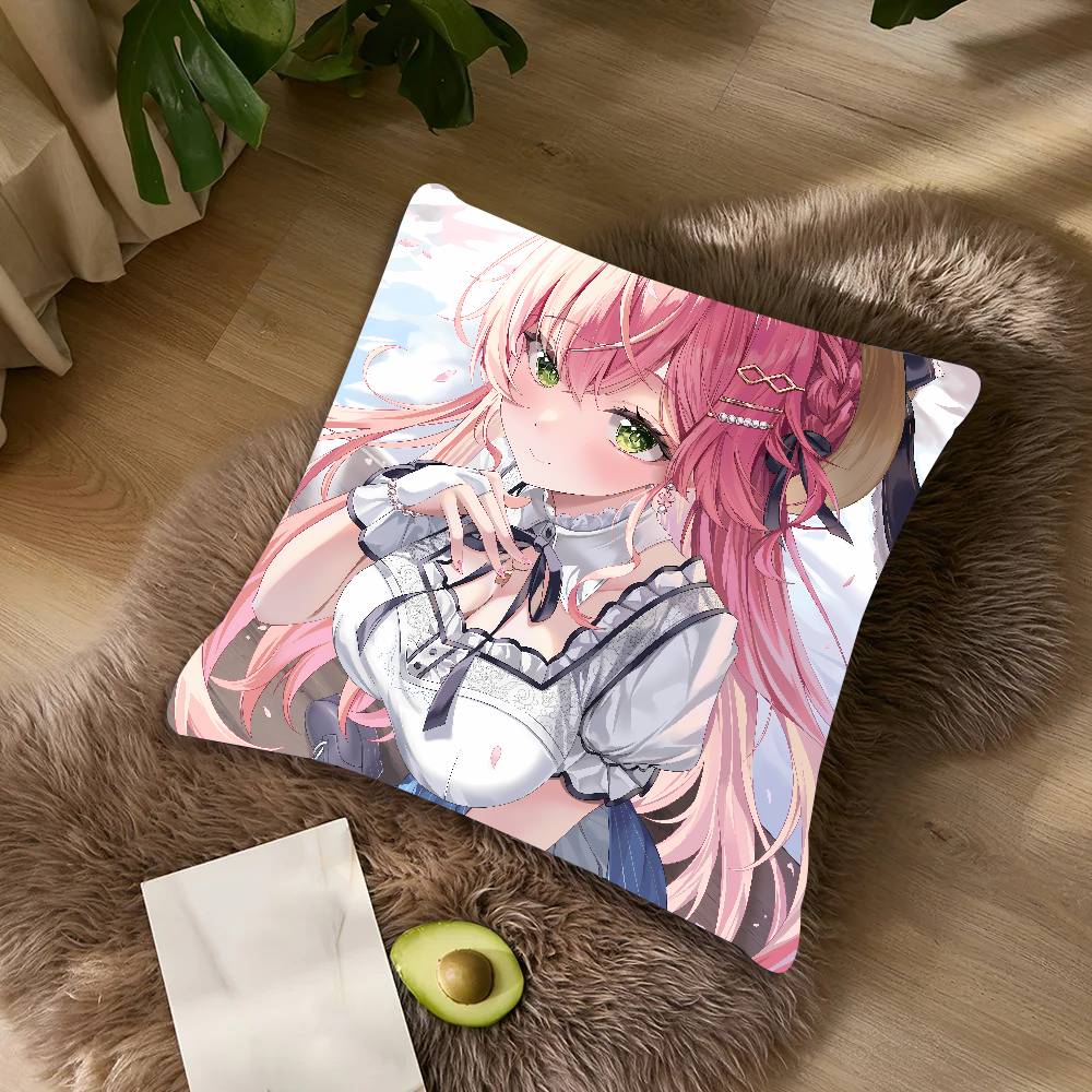 Cute Hot Girl Kawaii Sakura Miko Cushion Cover Decor Home Throw Pillow Covers For Couch Camping Pillow Cover Decorations