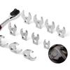 10Pcs/set 3/8Inch Drive Crowfoot Wrench 10-22mm Open End Spanner For Torque Wrench Repair Hand Tools