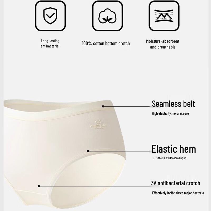 Urban Lady's 2025 Cotton Antibacterial Seamless Briefs