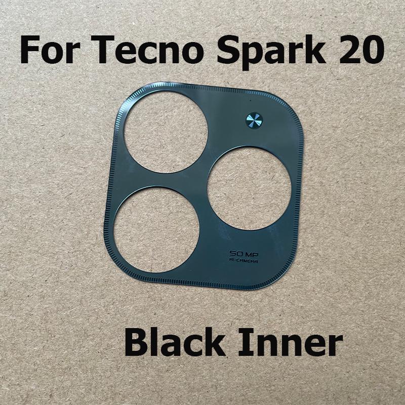 For Tecno Spark 20 Back Camera Glass Rear Lens Cover With Frame Cover Holder Replacement KJ5 KJ5n
