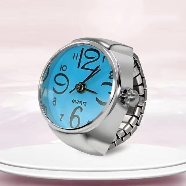 New Ring Watch Creative Circular Dial Alloy Shell Finger Couple Men And Women