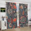 2Pcs- Vintage flower - Printed curtain - Polyester material - suitable for family bedroom curtain and living room decoration