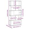 VidaXL Bibliothèque 5 niveaux sonoma gris bois d'ingénierie, étagère, étagère à livres, support de livre, armoire de 852776