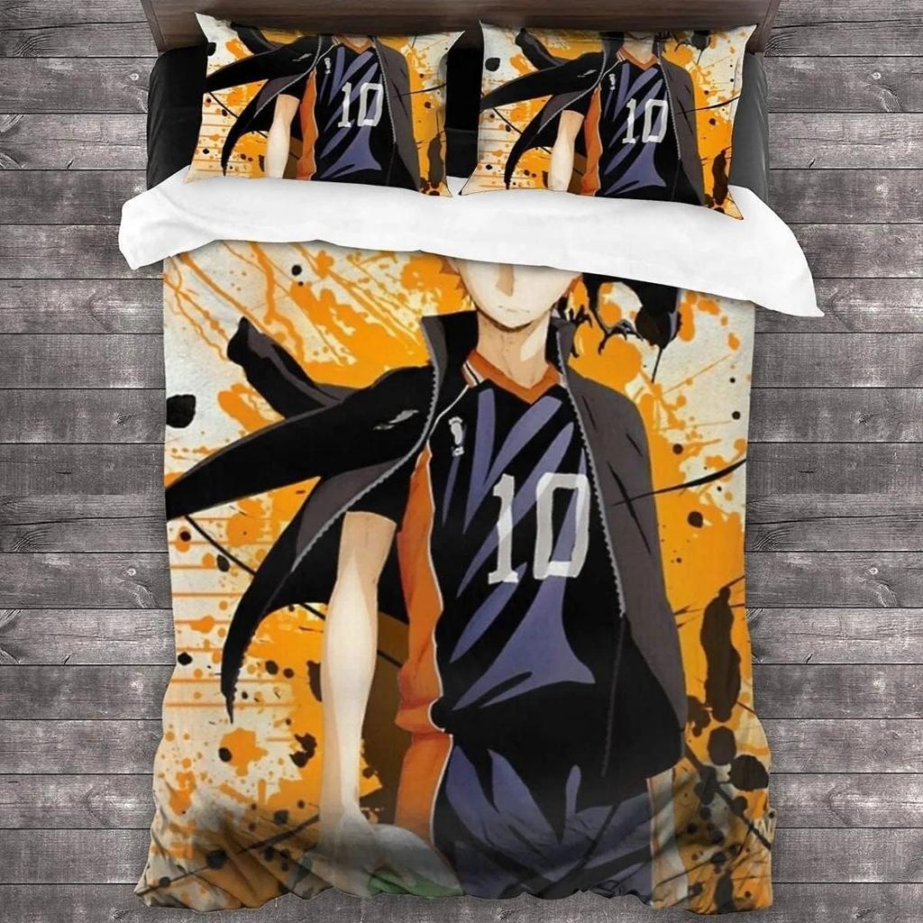 Comforter Haikyuu Children'S Volleyball Bedding Set Boys Girls Bedroom Decoration Single Double Size Kids Gift