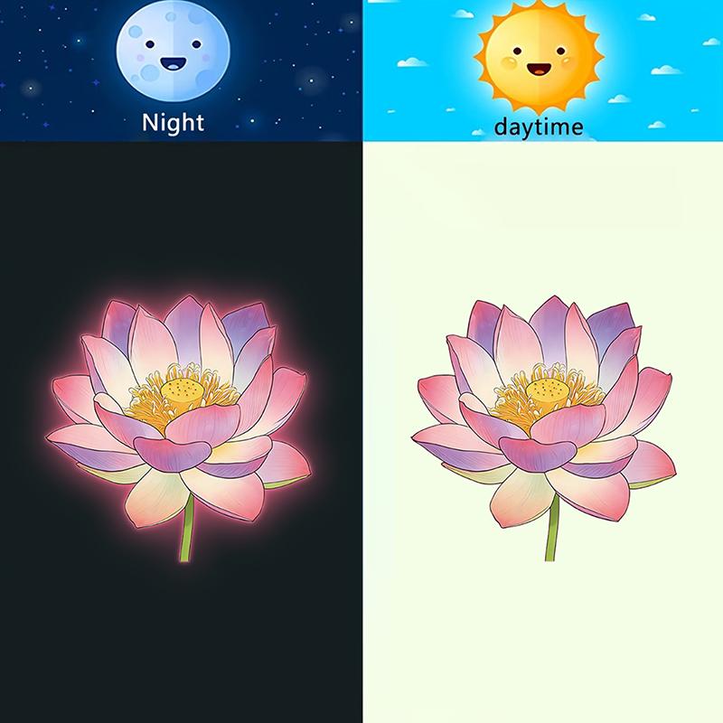 Adesivi per WC a Forma di Fiore Luminescenti Autoadesivi Rimovibili Decalcomanie Floreali Luminose Decorazioni per Finestre Muri Adesivi per Auto