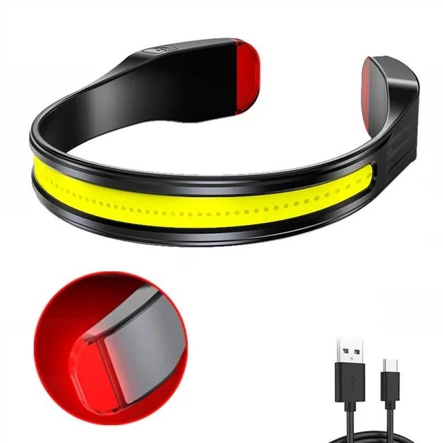 COB Headlamp Rechargeable LED Flashlight Lightweight Waterproof Neck Headlamp for Outdoor Camping Running Illumination