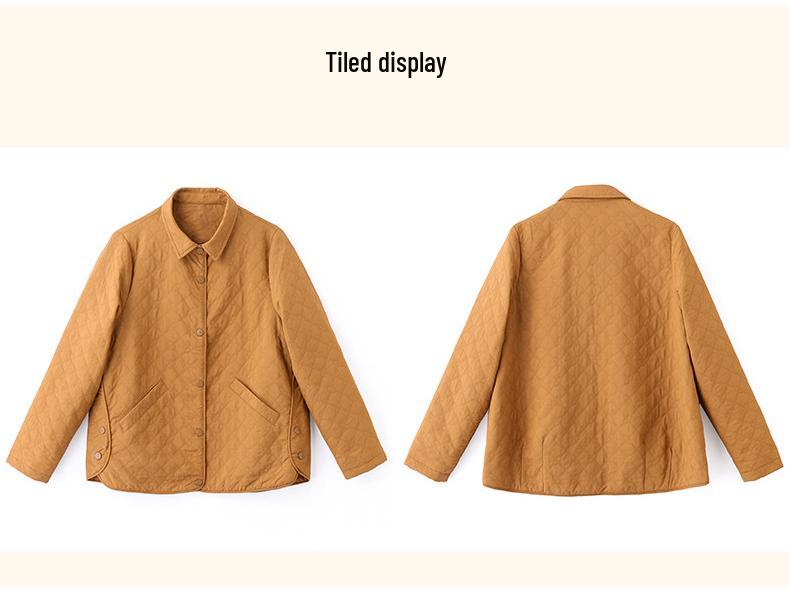 Argyle Women's Loose Lapel Jacket - Spring/Autumn 2024 Fashion for Middle-Aged Mothers, Plus Size, Casual Versatile Top