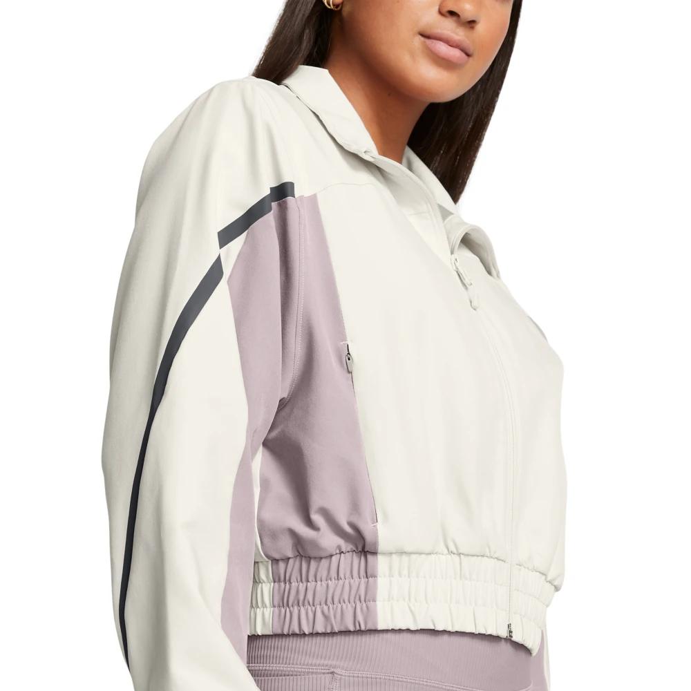 Under Armour Unaufhaltsame Trainingsjacke mit Stehkragen, kurzärmelig, Damenjacken, Pinnacle-Weiß 1386479-110