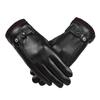 Leather Gloves Men's Winter Riding Fleece Thickened Warm Windproof Waterproof Touch Screen Winter Motorcycle Riding Gloves