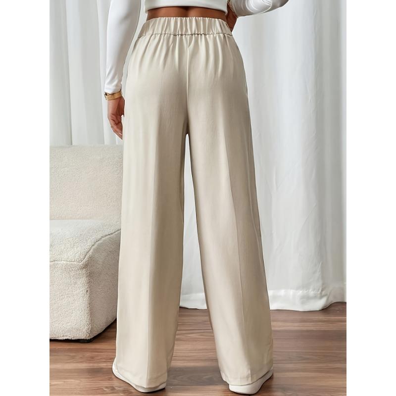 Pantaloni Eleganti da Donna a Vita Alta con Gamba Larga Comodi Casual o da Ufficio, Pantaloni dalla Vestibilità Rilassata
