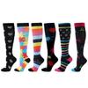 6-Pack Patterned Sports Compression Calf Socks for Running