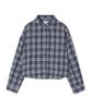 VIVABROWN 85-Viva090 Sand Crop Long Sleeve Check Shirt Navy