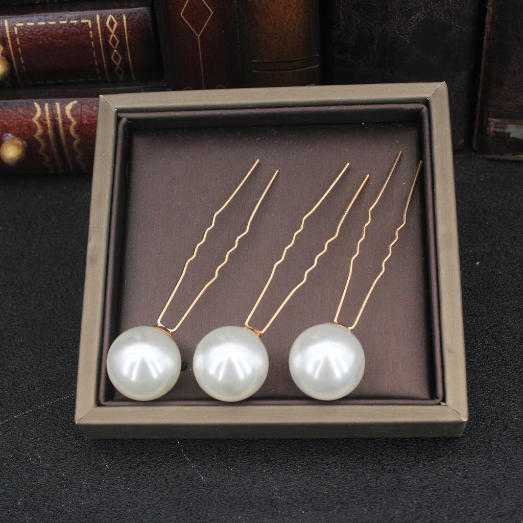 Women U Shape Hair Clips Bobby Pins for Women Girls Brides Hairstyling Tools Accessories Crystal Pearl Hairpins Metal Barrettes