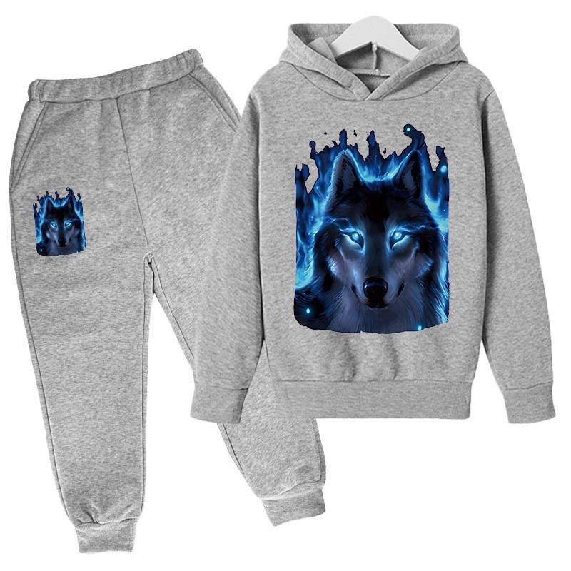 Kinderpullover-Set Hoodie Zweiteiler Pullover Cartoon Outdoor-Sport