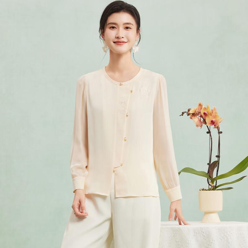 New Chinese Style Silk Embroidered Blouse XXXL