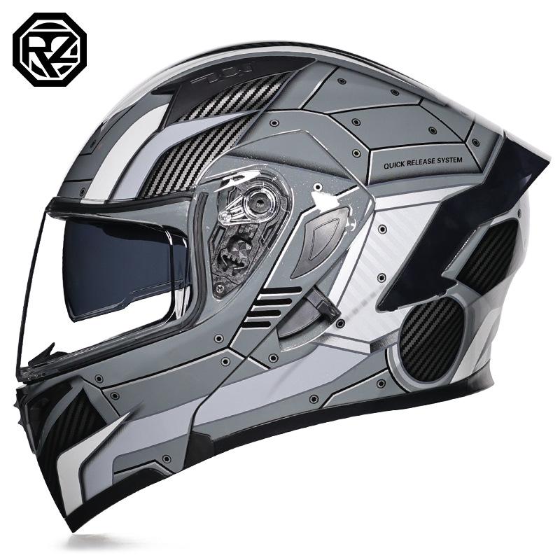 Orz Unisex Electric Bike Helmet: Flip-Up, Full & Half Styles with Tail Wings, Protective Caps for All Seasons, Personalized Design