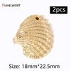 2Pcs 14K Gold Plated Brass Metal Conch Pendant,Charms For Jewelry Making,DIY Earring Bracelet Necklace Making Findings Supplies