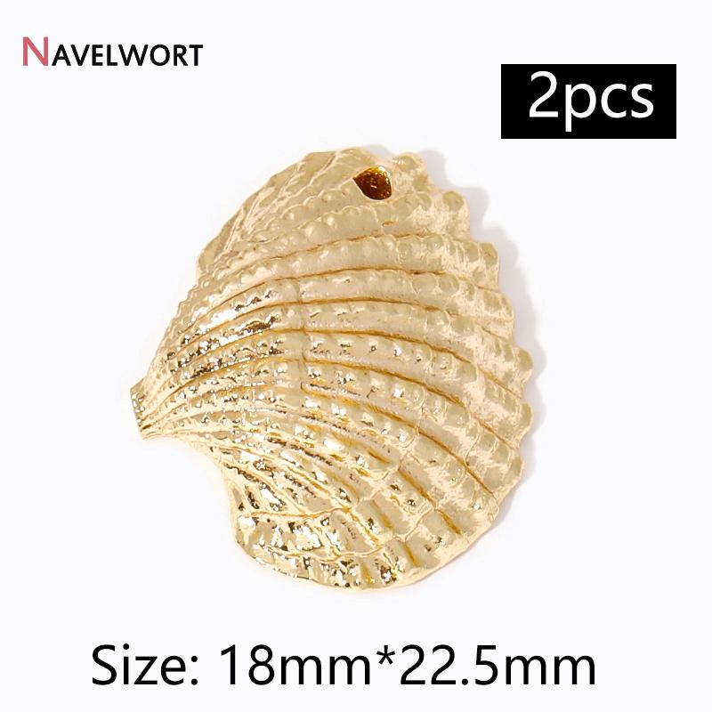 2Pcs 14K Gold Plated Brass Metal Conch Pendant,Charms For Jewelry Making,DIY Earring Bracelet Necklace Making Findings Supplies