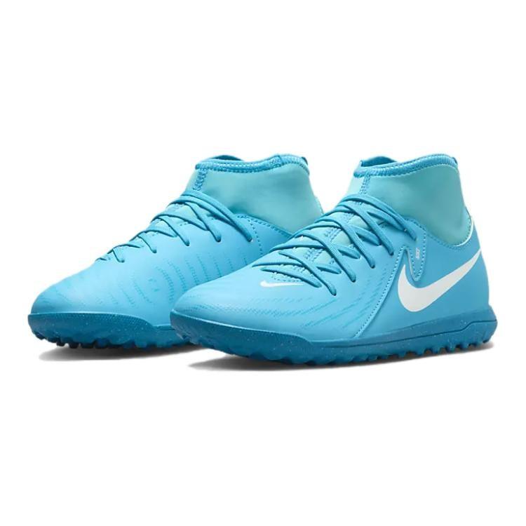 Nike Phantom Luna 2 Soft And Comfortable Slip Resistant Abrasion Resistant Mid top Kids' Soccer Shoes Blue FJ2607-400