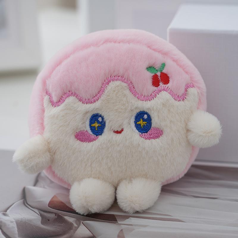 

Cuddly And Soft Cream Toast Plush Keychain Toy For Childrens Backpack Gifts And рожевий
