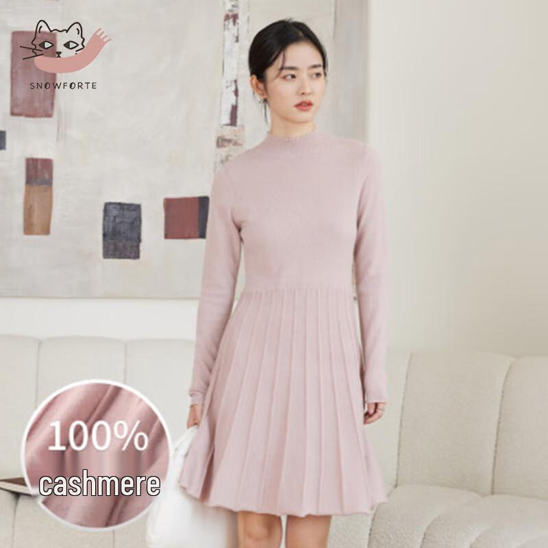 Women's 100% Cashmere Turtleneck Midi Dress